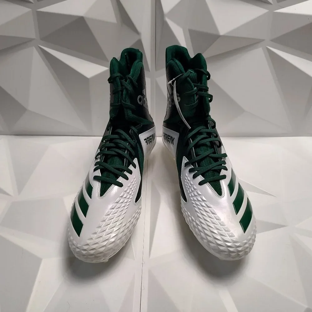 Adidas Mens Football Cleats 16 White Green Shoe Lacrosse Freak X Carbon High - Picture 3 of 13